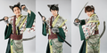 Butai Nobunyaga no Yabou Neko Gungi 2nd Stage Production. From left to right: Mondo Ukai, Kouta Kagami, Tsubasa Namikaze.