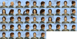 Available male hair parts, styles 1 through 23