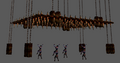 Ceiling Spikes - Spikes attached via large rack. Although players can stop the trap by employing zombies to pin it down, the spikes will still do damage if they try to jump while walking underneath them. Chapters: 12~13