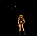 A suit-less Samus appearing only as the best ending in Super Metroid