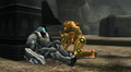 Samus discovers the remains of Captain Exeter