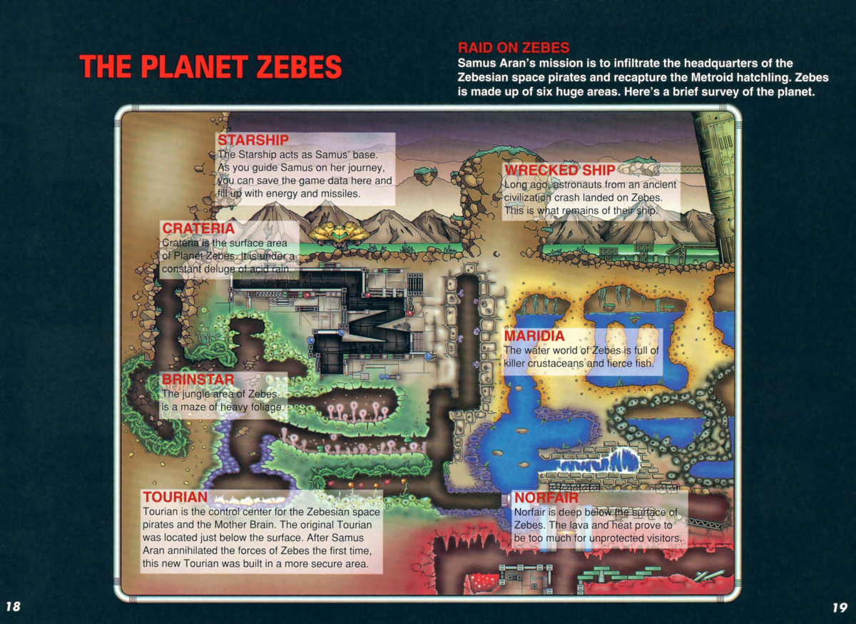 Planet Zebes Map