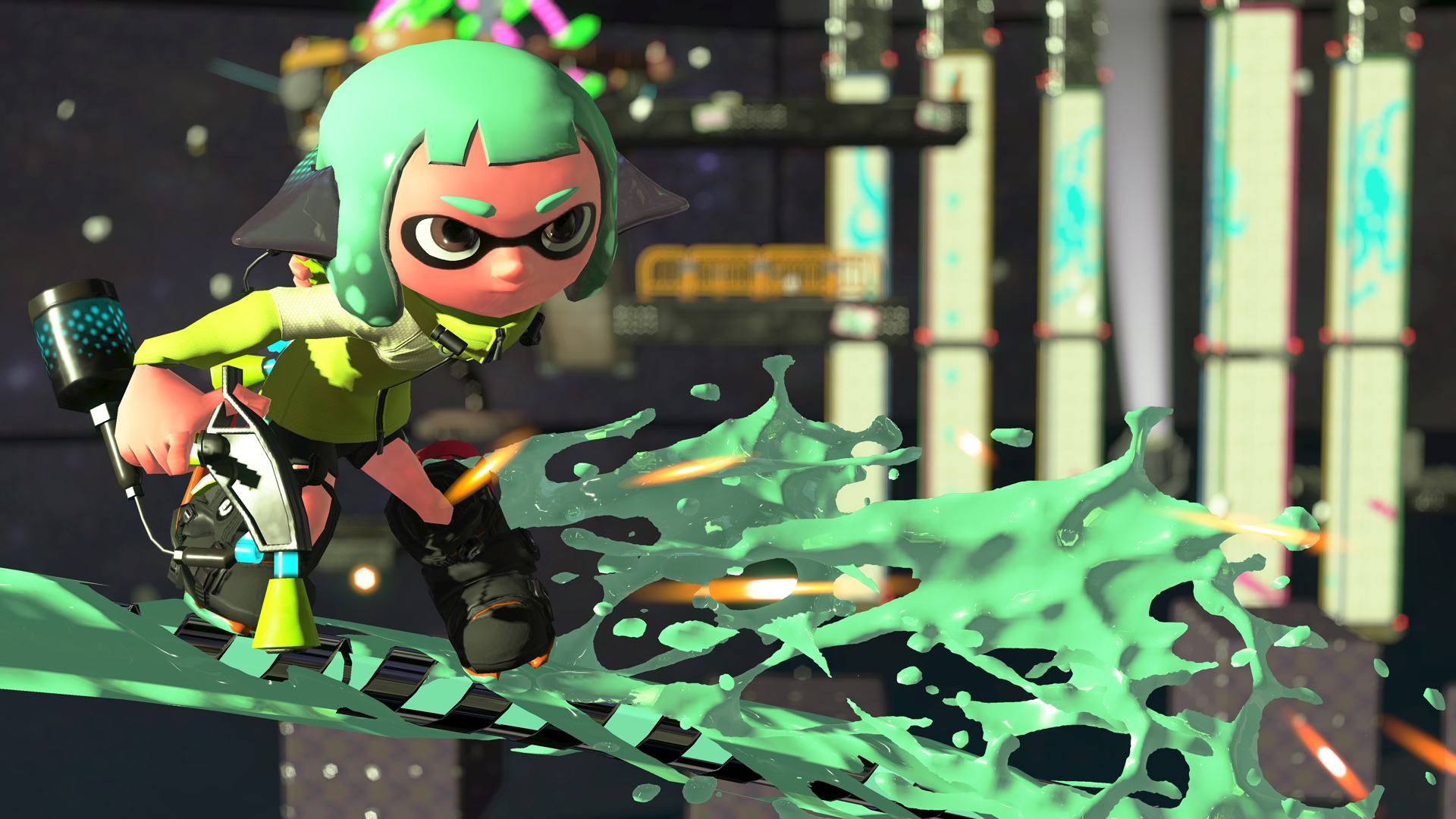 FileOC Agent 4 on ride rail promo 1.jpg Inkipedia, the Splatoon wiki