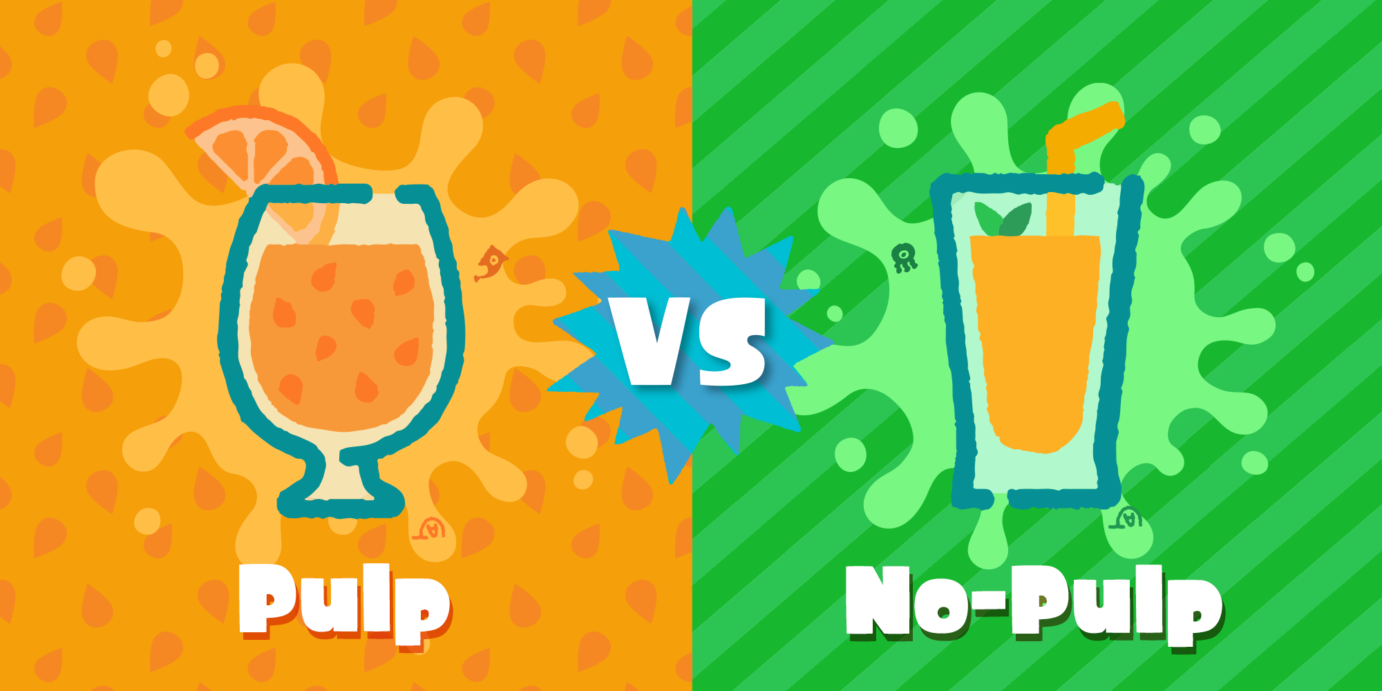 Pulp vs no pulp splatfest