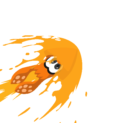 File:Splatoon LINE sticker - On my way! orange squid.gif