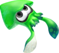 A green Inkling in squid form