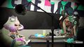 Pearl and Marina chatting inside their studio
