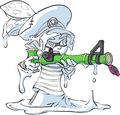 Official art of an Inkling holding the Bamboozler 14 Mk I