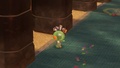 Jellyfish dancing while wearing a Deep Cut headband and Splatfest Tee