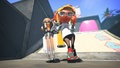 Promotional image of a female Octoling holding a Ballpoint Splatling.