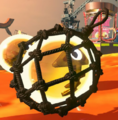 Closeup of a Golden Egg in a net.