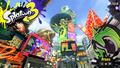 Inkopolis Square on the title screen of Splatoon 3