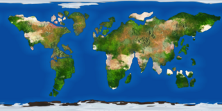 La texture de la Terre extraite du modèle 3D de celle ci dansFusée  2 Le retour des mammifériens.
