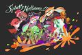 Art of several Inklings celebrating Halloween. - the lower right one is holding a Sploosh-o-matic.