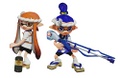 Female and male Inklings wearing the Traditional Gear, with the male posing with a Squiffer.