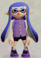 A female Inkling wearing the Round-Collar Shirt in Splatoon