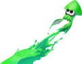 A green Inkling in squid form
