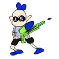 A drawing of an Inkling Boy from WarioWare Gold, which appears to be based on John