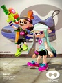An Inkling boy wearing the Black Squideye in a promotional image for Tentatek.