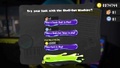 The main menu when the player has a Shell-Out Token near the days of a Splatfest.