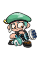 The Tableturf card icon of the Zink Mini Splatling.