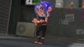 An Octoling wearing the complete gear set from the Callie (Alterna) amiibo