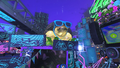 The Inkopolis Square turtle statue, wearing sunglasses