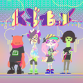 Chirpy Chips album art for Splatoon. Harmony is third from the left.