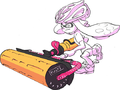 Official art of an Inkling holding the Carbon Roller.