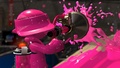 An Inkling Boy with Ink Armor firing the Sploosh-o-matic.