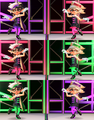 Second half of the Squid Sisters' day 2 of Drums vs. Guitar vs. Keyboard color variants
