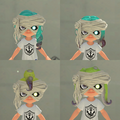 The Undead Head on the Tentatwists, Octolocks, Punk, and Tentacurl Octoling hairstyles