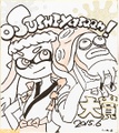 An Illustration by Seita Inoue depicting an inkling wearing the Traditional Gear.