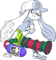 Official art of an Inkling holding the Zink Mini Splatling.