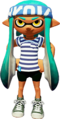 A female Inkling wearing the Sailor-Stripe Tee.