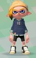 A male Inkling wearing the Shirt with Blue Hoodie.
