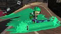 An Inkling boy using the vertical swing of the Splat Roller