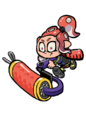 Worn by an Octoling on the Splat Roller Tableturf Battle card.