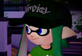 Close-up of a female Inkling wearing the Camo Mesh.