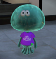 A jellyfish wearing an Annaki shirt