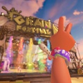 An Inkling making a peace sign in the Grand Festival Grounds