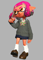 An Inkling girl wearing the Splatoon 2 school gear set
