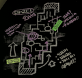 A chalk doodle of the stage's map found in the Test Range