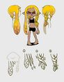 Concept art of an Inkling, showcasing her hairstyle