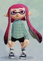 A female Inkling wearing the Green-Check Shirt.