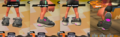 Closeup of the Black Trainers viewed from different sides in Splatoon 2