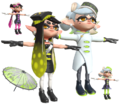 Unofficial render of the Squid Sisters' game models on The Models Resource