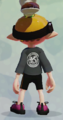 The same male Inkling showing the back of the Black Baseball LS.