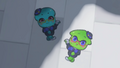 Two characters, including the LH-TNTV character on the ground