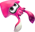 A pink Inkling in squid form